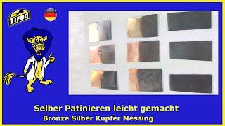 Tifoo Patinierung - u.a. Kupfer,  Messing & Silber  selbst patinieren / schwärzen