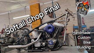 Harley Softail Frame Pt3 Chop Handmade Custom Bike Building #Chopper #Handmade #bike #welding #hot