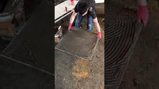 How to Prepare Tiles Wall , Handsome man prepares bricks & Fast Beauty ep 31