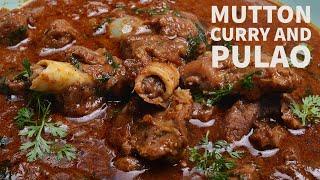 Rice Cooker Bagara Rice Recipe with Mutton Curry and Garlic Mutton Fry - Bagara Annam Mutton Fry