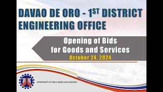 Procurement Livestream for DPWH Davao de Oro, 1st DEO on October 24, 2024