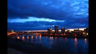 Saskatoon - city of bridges in the night