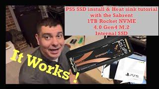 PS5 SSD install & Heat sink tutorial with the Sabrent 1TB Rocket NVME 4.0 Gen4 M.2 Internal SSD