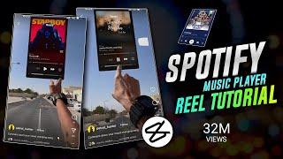 SPOTIFY MUSIC PLAYER REELS VIDEO EDITING | INSTAGRAM REELS TRENDING TUTORIAL | SPOTIFY REELS EDITING