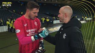 Jack Butland and Václav Černý speak after victory for Rangers in Premier Sports Cup Semi-Final