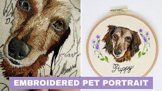 Embroidering A Realistic Dog Portrait