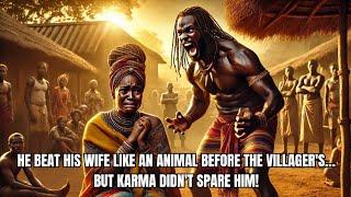 He Beat His Wife Like an Animal Before the Villagers… But Karma Didn’t Spare Him! #africanfolklore