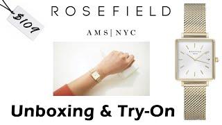 ROSEFIELD The Boxy XS White Sunray Mesh Gold 22mm  | Unboxing & Try-On | AERIN