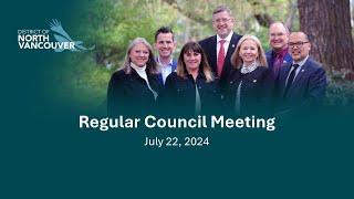 Regular Council Meeting: July 22, 2024