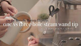 3 hole steam wand tip in Breville Barista Express | Latte Art | Silent Vlog | Relaxing Coffee