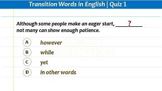 Transition Words in English Quiz 1 | How to use Transition Words correctly in English writing