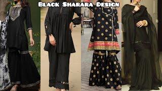 Black Sharara Designs | Black Sharara Suit For Wedding | Rosie Siena