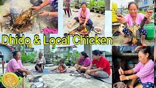 Local Chicken Soup With Dhido Rice Recipe || Cooking and Eating With My Family