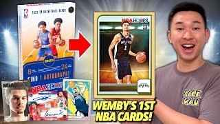 *WEMBY'S FIRST NBA CARDS! * 2023-24 Panini NBA Hoops Basketball Hobby Box Review x2