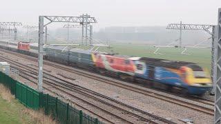 MML HST Intercity 43102, DATS Test Train and VolkerRail Tamper Harrowden Junction 2nd March 2021