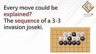 Every move could be explained? The sequence of a 3-3 invasion joseki.