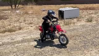 BMXBoys 8 and 6 year old riding SSR 70cc Dirtbikes