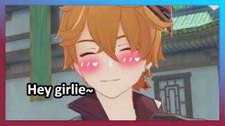 Hey girlie~ | Childe tries to flirt | Genshin Impact Skit #1 #shorts