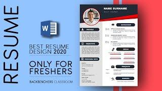 How to Make a Freshers Resume Design in ms word | Copyright Free Template 2022