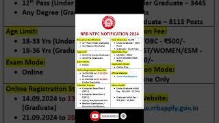 RRB NTPC NOTIFICATION 2024 | RRB NTPC RECRUITMENT 2024 | OFTEN UPDATES #rrbntpc #rrbntpc2024