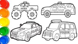 Car Drawing  How to red car drawing step by step  Simple easy way on how to draw a Police Car