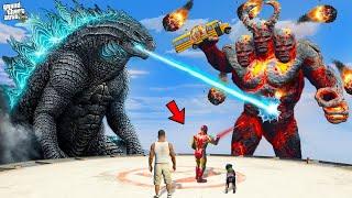 Franklin Found Godzilla And Lavagod in GTA 5 !