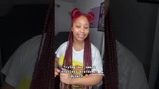 Smedium Knotless Braids on red hair  #braids #knotlessbraids #hair