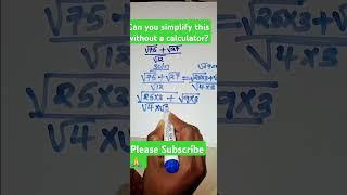 SIMPLIFY WITHOUT A CALCULATOR #maths #masterdmathtv #viralshorts #shorts #maths