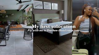 MY FIRST SOLOCATION VLOG:Fly with me to Durban+Hotel room tour