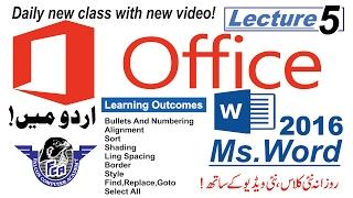 Microsoft word 2016/Lecture 5/Bullets and numbering/alignment,Style Group,Editing Group