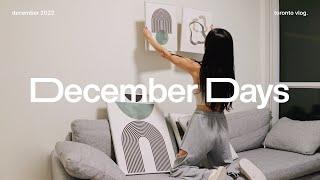 Toronto Vlog — December days, New desk setup, Decorating new apartment, and Home cooking (토론토 브이로그)