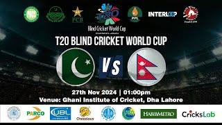 LIVE : Pakistan VS Nepal || Blind T20 Cricket World cup 2024 || Match # 15 || Crickslab