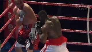 Ugonoh knocks Quarrie out of the ring