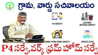 Gsws staff survey | P4 survey in ap | work from home | work from home in telugu | Andhrapradesh