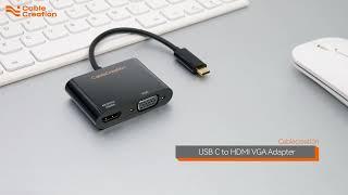 CableCreation USB C to HDMI VGA Adapter | connect your laptop to big screen