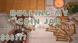 ROLLING MY COIN JAR | Coin Sorting, Rolling & Counting | How Much Did We Save? | 23 Year Old Budgets