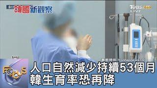 人口自然減少持續53個月 韓生育率恐再降｜FOCUS午間新聞 20240618 @tvbsfocus