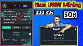 Today Best Money Making App's At Home। Best USDT Earning Platform। Par Day 50$। Live Withdrawal#usdt