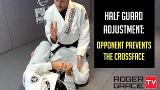 Half Guard Pass Adjustment: Opponent Defending The Crossface