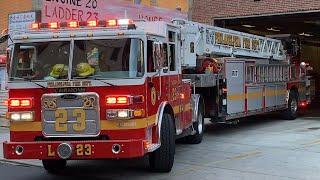 PHILADELPHIA FIRE DEPARTMENT ENGINE 20 AND TILLER LADDER 23 RESPONDING TO A TACTICAL BOX