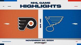 NHL Highlights | Flyers vs. Blues - November 30, 2024