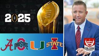 ESPN "predicts" College Football Playoff Teams 1-4: 1. Alabama 2. Ohio State 3. Miami 4. Iowa State