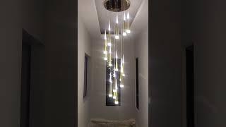 STAIRCASE LIGTHS AND CHANDELIER SET UP