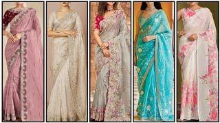 New Saree Designs 2024 | Chiffon Party Wear Saree | Indian Saree Designs