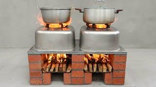 How to make a wood stove from an old sink and cement