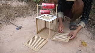 Make cardboard cage with can