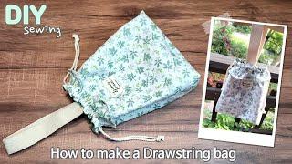 DIY 스트링백 만들기 | 조리개가방 | 한손가방 | 복주머니 가방 | 산책가방 | How to make a Drawstring bag | Easy Sewing Tutorials