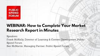 How to Complete Your Market Research Report in Minutes