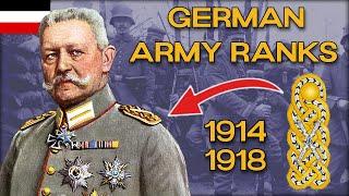 German Army Ranks in World War I - Dienstgrade des Deutschen Heeres im Ersten Weltkrieg