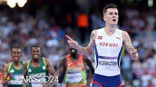 Jakob Ingebrigtsen MUSCLES his way to men's 5000m win; Grant Fisher races to bronze | Paris Olympics